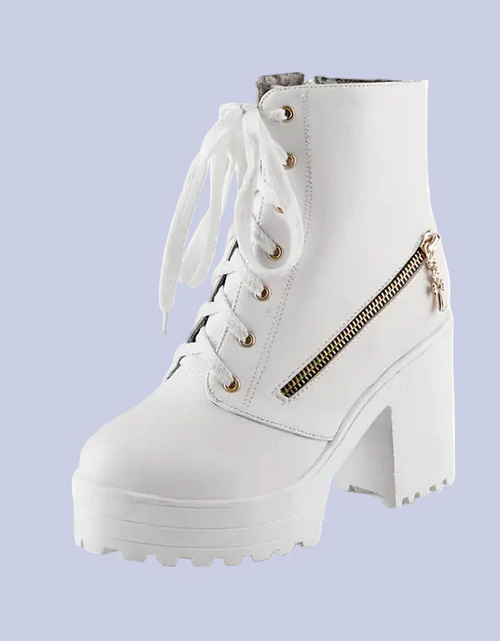 Load image into Gallery viewer, Women's Vintage Martin Ankle Boots with Chunky Heels
