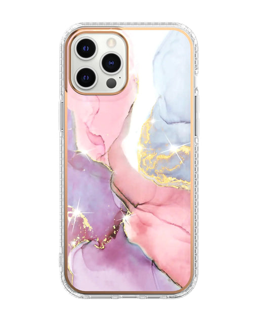 Load image into Gallery viewer, Mosaic Marble Pattern Floral Transparent Phone Case
