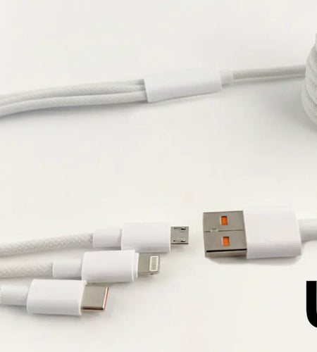 3-in-1 Braided USB Charging Cable | Lightning • Micro-USB • USB-C