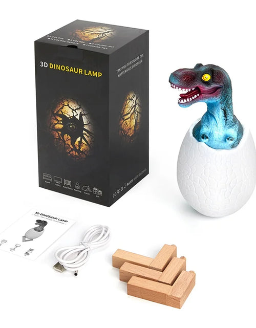 Load image into Gallery viewer, 3D Printed Touch Sensor LED Night Light 16 Colors Dinosaur Egg Bedside Lamp Remote Control 4 Modes Toy Rechargeable Table Lamp

