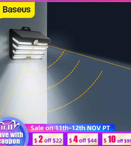 Baseus LED Solar Light Outdoor Solar Garden Lights Motion Sensor Wall Lamp Waterproof Solar Powered Garden Landscape Lawn Lamp