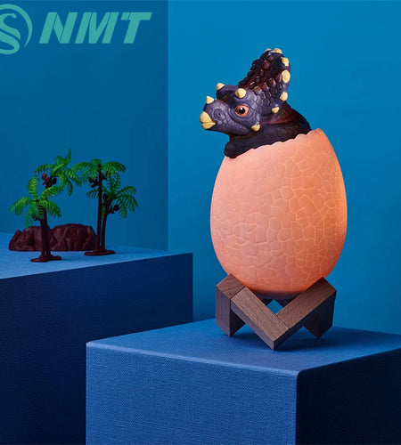 Dinosaur LED Night Light 16 Colors 3D Printed Touch Sensor Triceratops Egg Bedside Lamp Remote Control Toy Rechargeable Light