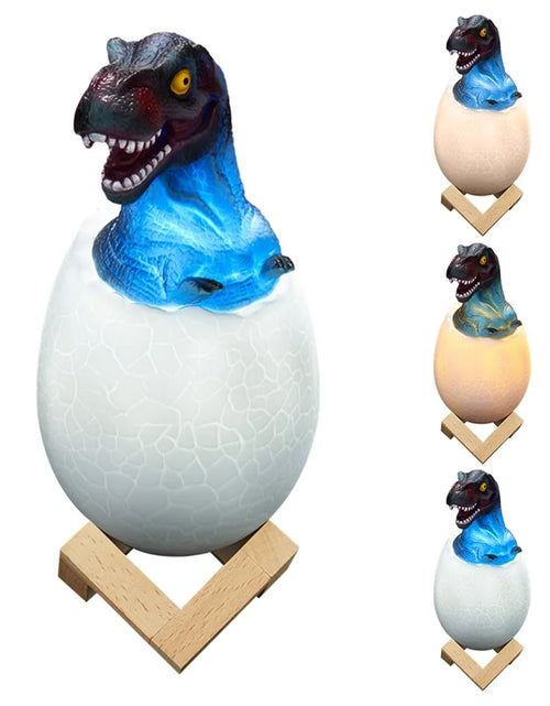 Load image into Gallery viewer, 3D Printed Touch Sensor LED Night Light 16 Colors Dinosaur Egg Bedside Lamp Remote Control 4 Modes Toy Rechargeable Table Lamp
