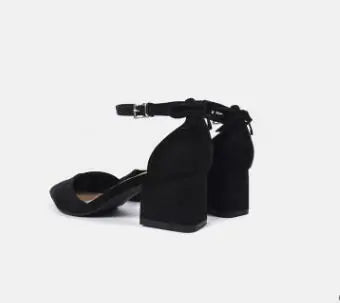 Load image into Gallery viewer, Suede Bow Peep-Toe Heels with Chunky Mid Heels
