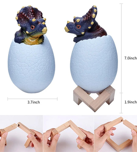 Dinosaur LED Night Light 16 Colors 3D Printed Touch Sensor Triceratops Egg Bedside Lamp Remote Control Toy Rechargeable Light