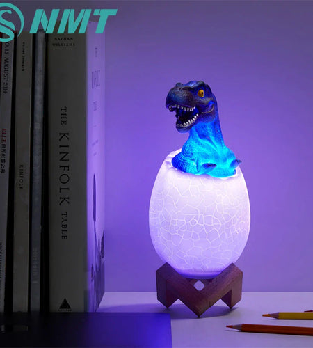 3D Printed Touch Sensor LED Night Light 16 Colors Dinosaur Egg Bedside Lamp Remote Control 4 Modes Toy Rechargeable Table Lamp