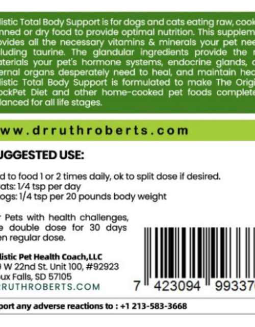 Load image into Gallery viewer, Holistic Total Body Support – Multivitamin &amp; Glandular Support for Dogs and Cats

