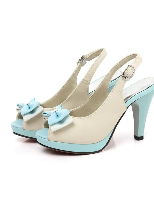 Load image into Gallery viewer, New Princess Peep-Toe Bow High Heels Sandals
