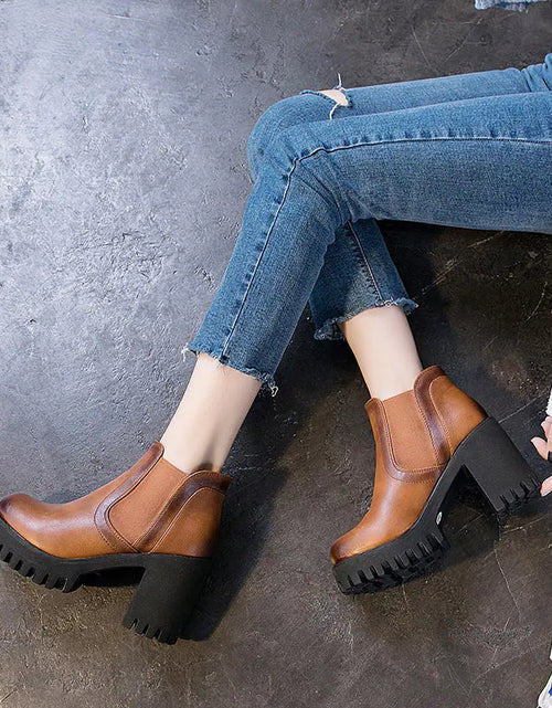 Load image into Gallery viewer, British Casual High Heels for Women with Thick Heel
