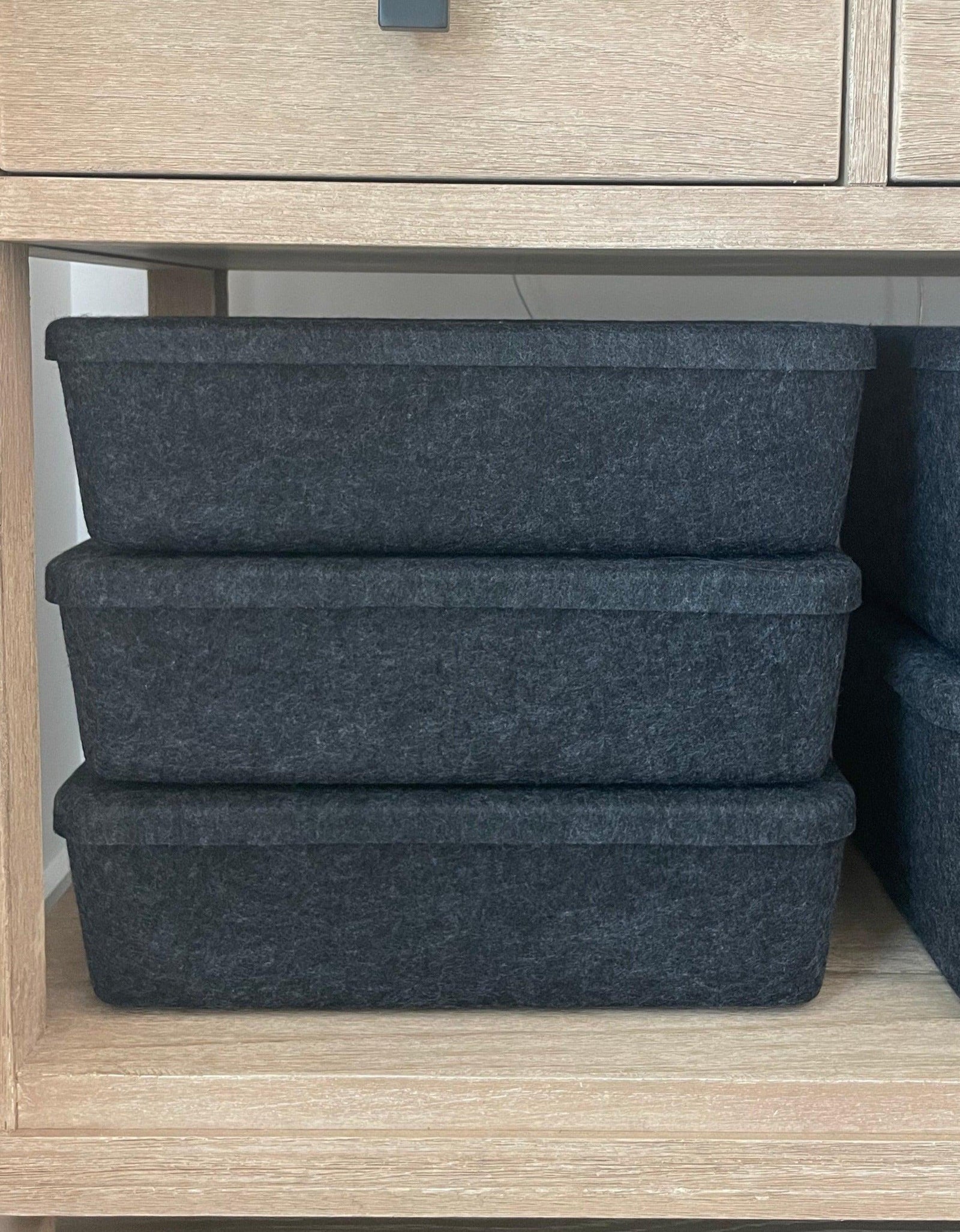 The Sculpted Bin - Long with Lid | Set of 3