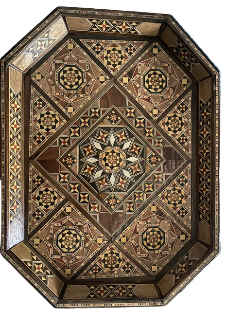 Load image into Gallery viewer, Authentic Vintage Traditional Wood Mosaic Tray
