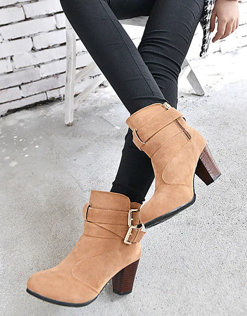 Load image into Gallery viewer, Martin Boots for Women - Mid Chunky Heel &amp; Ankle Heels
