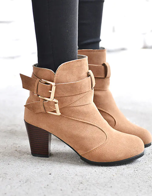 Load image into Gallery viewer, Martin Boots for Women - Mid Chunky Heel &amp; Ankle Heels
