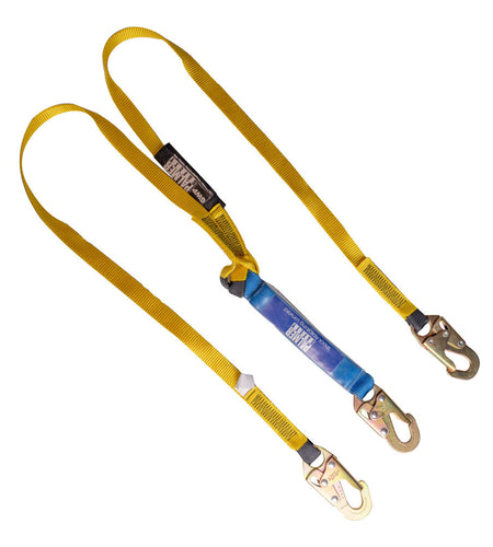 6ft Double Lanyard Blue Shock Absorber Steel Snap Hooks