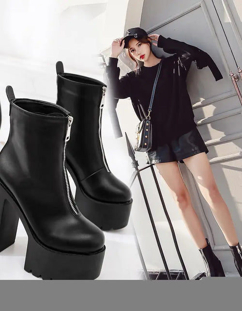 Load image into Gallery viewer, Women's Chunky Heels, Martin Boots, Waterproof Pumps
