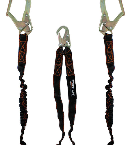 Frontline LIS62R Combat Twin Leg 6' Rebar Hook Lanyard with Internal Shock Absorber
