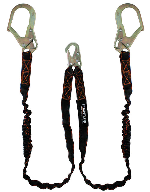 Load image into Gallery viewer, Frontline LIS62R Combat Twin Leg 6' Rebar Hook Lanyard with Internal Shock Absorber
