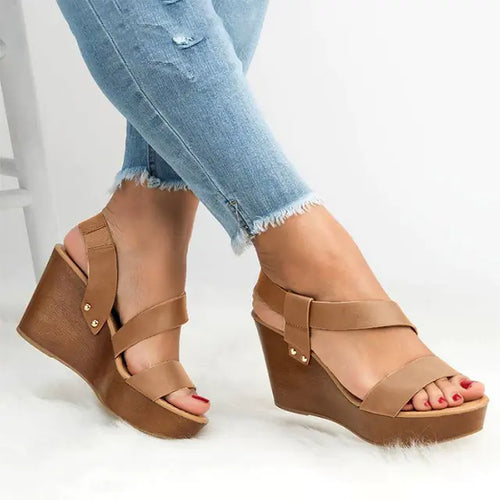 Load image into Gallery viewer, Women's Summer Casual Slip-On Wedge High Heels
