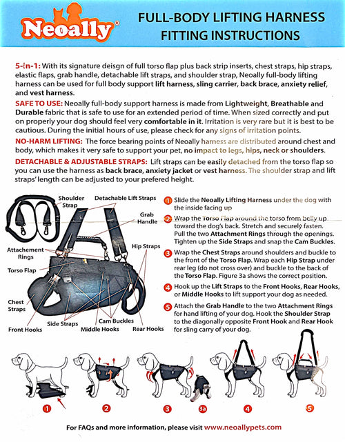 Load image into Gallery viewer, [LIFETIME WARRANTY!] NeoAlly 5-in-1 Sturdy Dog Lift Harness Full Body Support
