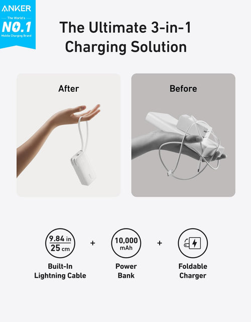 Load image into Gallery viewer, Anker Power Bank (10K, Fusion, Built-In Cable)
