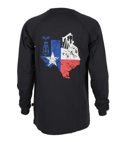 Men's FR Graphic Crew Neck Tee Navy - Texas Flag Slogan