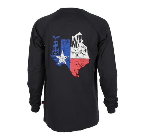 Load image into Gallery viewer, Men's FR Graphic Crew Neck Tee Navy - Texas Flag Slogan
