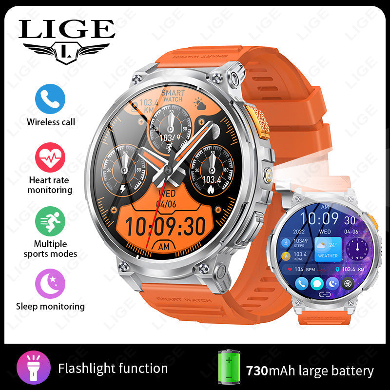 K66 Outdoor Sports with Flashlight Smart Watch for Men