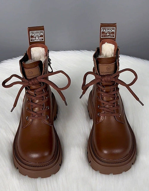 Load image into Gallery viewer, Fur Integrated Thick Bottom Winter Boots
