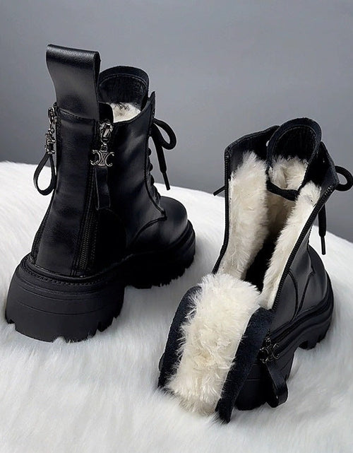 Load image into Gallery viewer, Fur Integrated Thick Bottom Winter Boots
