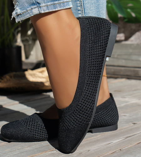 Flying Woven Mesh Shallow-Mouth Women’s Shoes