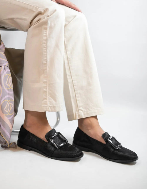 Load image into Gallery viewer, Vintage Square-Button Low-Cut Loafers — Women’s Elegant Slip-On Shoes
