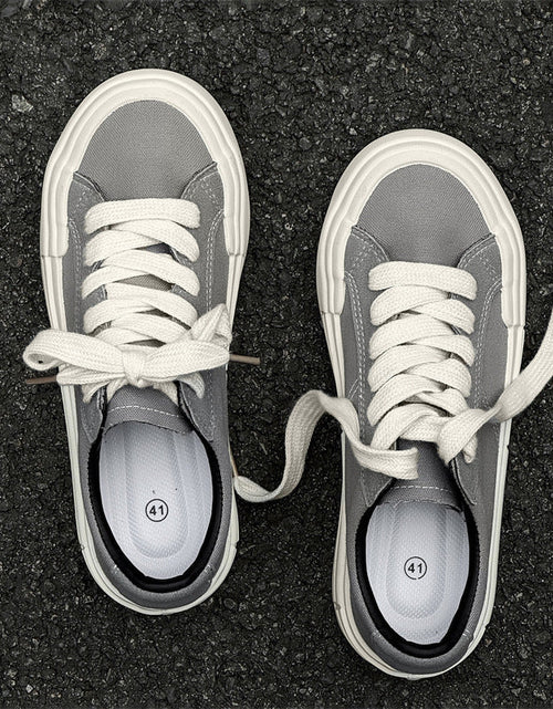 Load image into Gallery viewer, Women’s Canvas Platform Skate Shoes — Casual &amp; Sporty Lifted Sneakers
