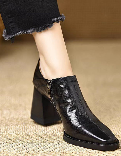 Load image into Gallery viewer, Women’s Chunky-Heel High Heels with Side Zipper

