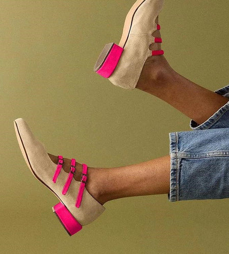 Leisure Low Heel Three-Breasted Women’s Shoes — Triple Button Casual Shoes