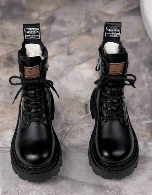 Load image into Gallery viewer, Fur Integrated Thick Bottom Winter Boots
