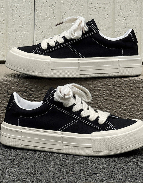 Load image into Gallery viewer, Women’s Canvas Platform Skate Shoes — Casual &amp; Sporty Lifted Sneakers
