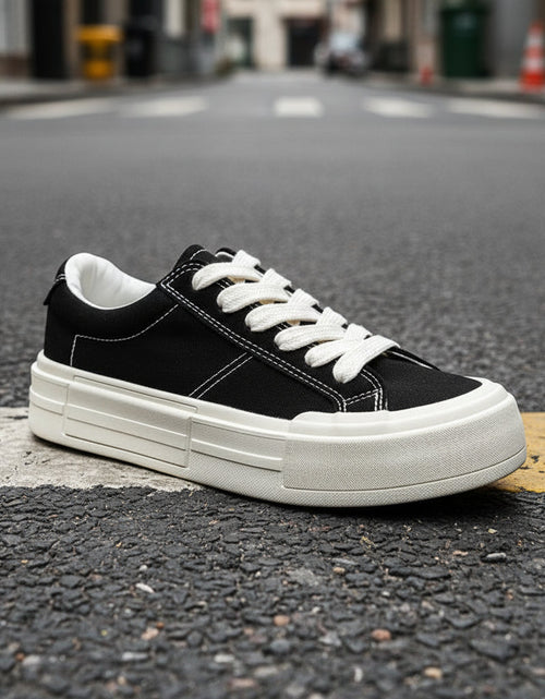 Load image into Gallery viewer, Women’s Canvas Platform Skate Shoes — Casual &amp; Sporty Lifted Sneakers
