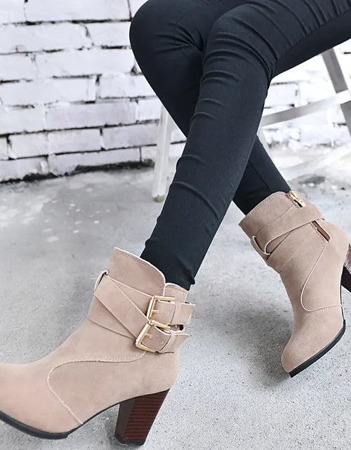 Load image into Gallery viewer, Martin Boots for Women - Mid Chunky Heel &amp; Ankle Heels
