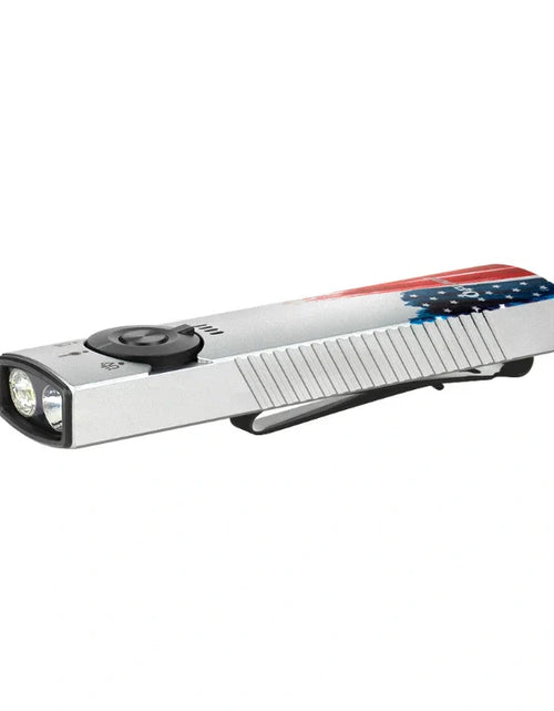 Load image into Gallery viewer, OLIGHT ARKFELDPRO3RSTARS Arkfeld Pro Flat EDC Flashlight with LED Light UV and Laser - Stars &amp; Stripes Edition
