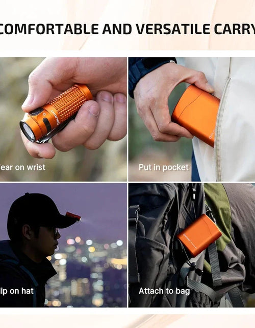 Load image into Gallery viewer, OLIGHT BATON4KITOG Baton 4 Powerful EDC Flashlight 1300 Lumens - Orange-Premium (With Charging Case)
