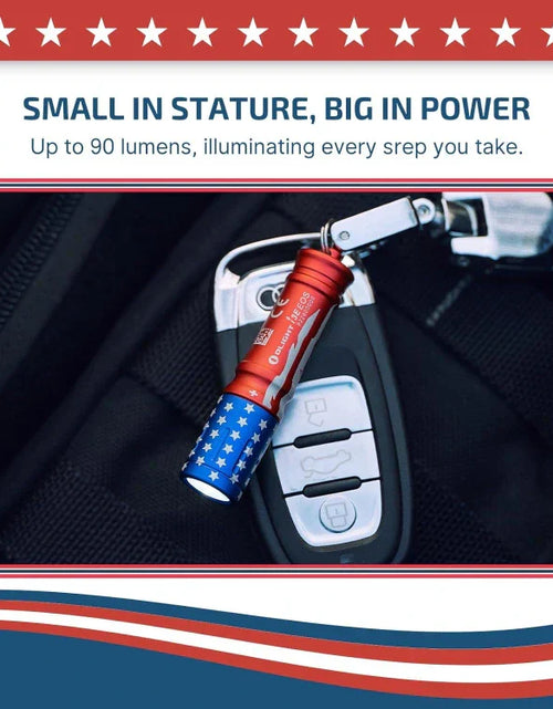 Load image into Gallery viewer, OLIGHT I3ESTARSSTRIPES i3E EOS Keychain Flashlight - Stars &amp; Stripes Edition
