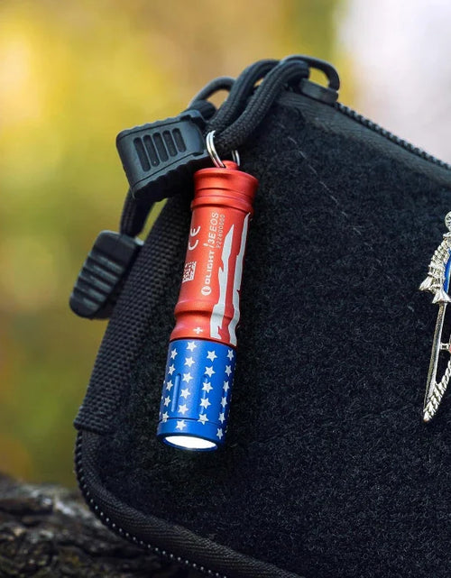 Load image into Gallery viewer, OLIGHT I3ESTARSSTRIPES i3E EOS Keychain Flashlight - Stars &amp; Stripes Edition
