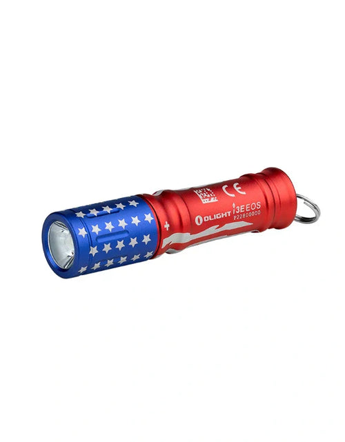 Load image into Gallery viewer, OLIGHT I3ESTARSSTRIPES i3E EOS Keychain Flashlight - Stars &amp; Stripes Edition

