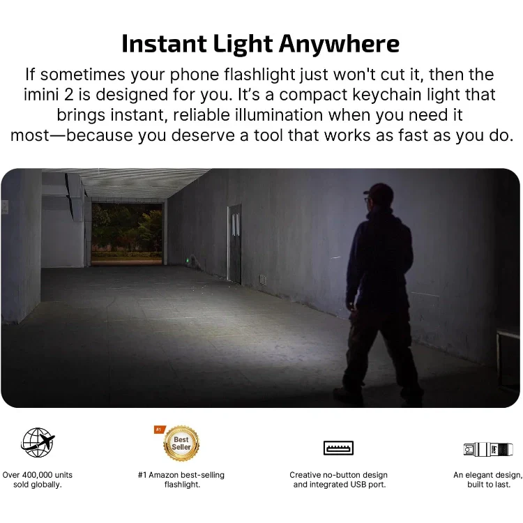OLIGHT IMINI2DB imini 2 Rechargeable Mini Flashlight - Dream Blue