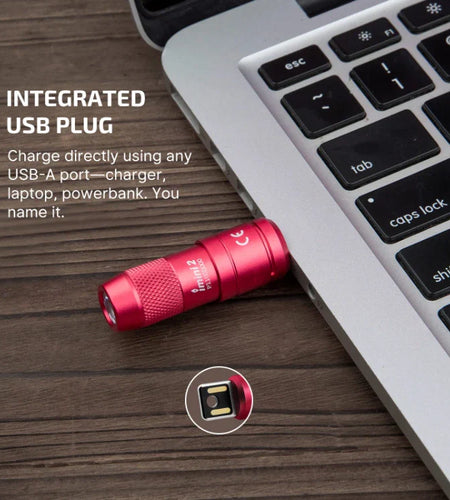 OLIGHT IMINI2PR imini 2 Rechargeable Mini Flashlight - Passionate Red