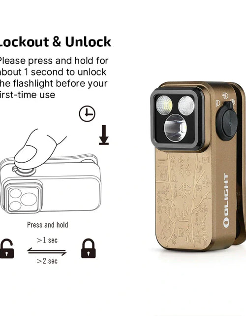 Load image into Gallery viewer, OLIGHT OCLIPPROAS Oclip Pro Clip on Flashlight with Floodlight - Ancient Script
