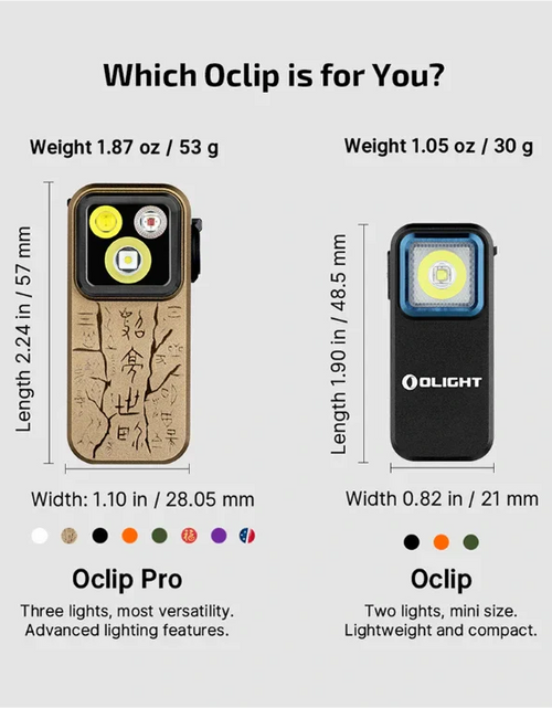 Load image into Gallery viewer, OLIGHT OCLIPPROAS Oclip Pro Clip on Flashlight with Floodlight - Ancient Script
