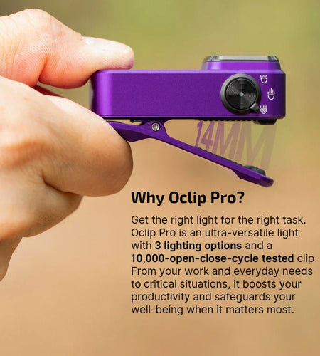 OLIGHT OCLIPPROPU Oclip Pro Clip on Flashlight with Floodlight - Purple