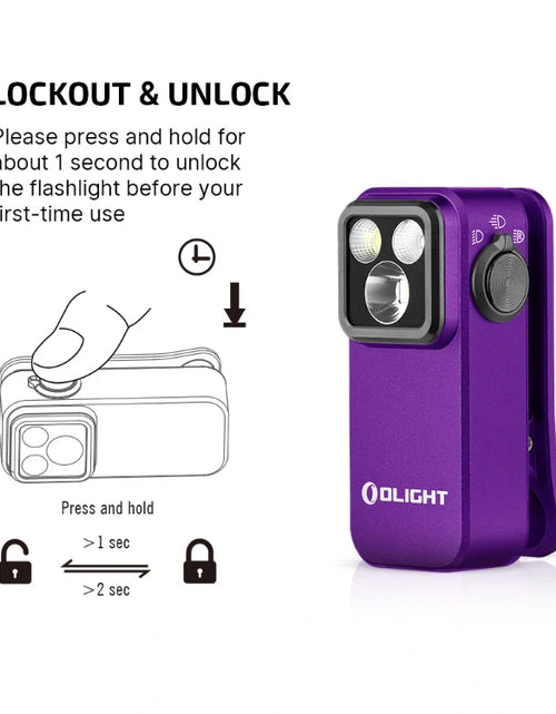 Load image into Gallery viewer, OLIGHT OCLIPPROPU Oclip Pro Clip on Flashlight with Floodlight - Purple
