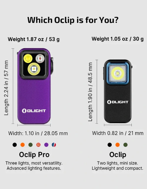 Load image into Gallery viewer, OLIGHT OCLIPPROPU Oclip Pro Clip on Flashlight with Floodlight - Purple
